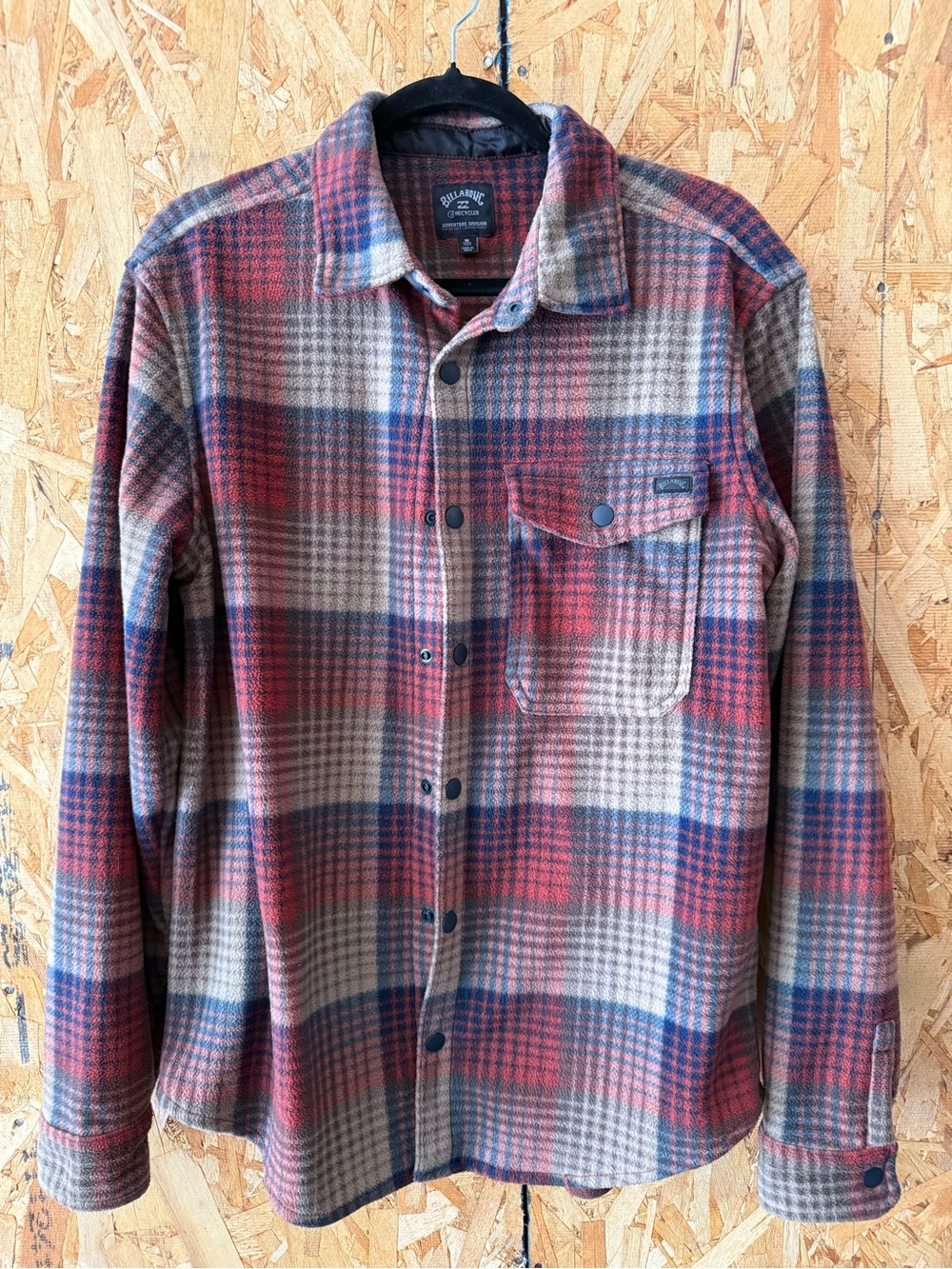 Billabong Fall Plaid Button-Up Flannel Unisex Red,Blue,Brown